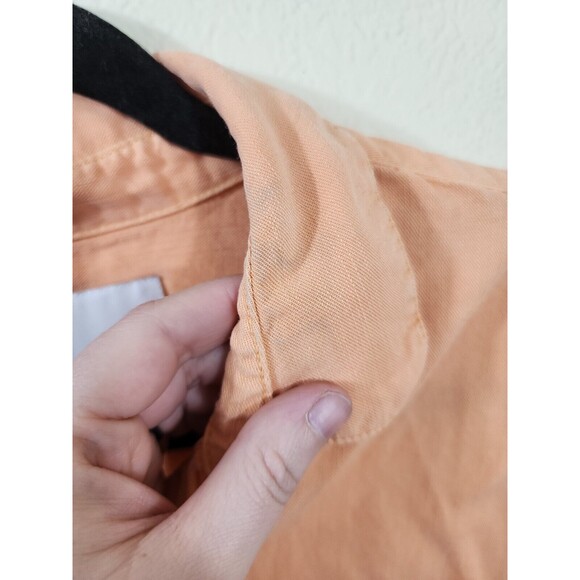 Lola River Anthropologie Women S Small Orange Lyocell Button Up Short Sleeve Top - Picture 5 of 8